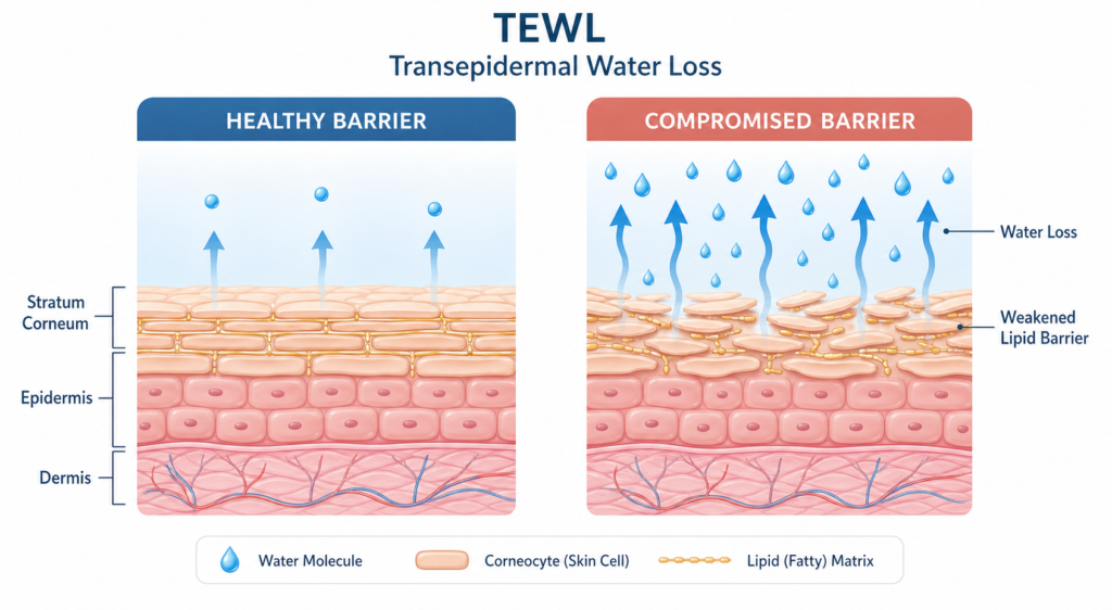 TEWL scientific illustration
